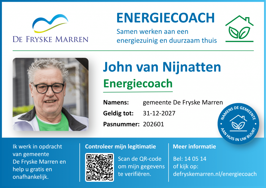 Energiecoach - legitimatiepas